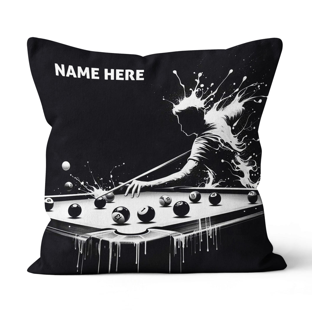 Funny Billiard Player Custom Black Pillows, Billiards Decorative Pillows TDM0833