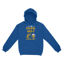 Load image into Gallery viewer, I like fishing and beer and maybe 3 people Standard Hoodie