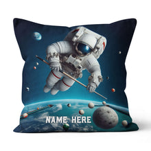 Load image into Gallery viewer, Funny Astronaut Playing Billiard Pillow Custom Funniest Pillow Pool Gift TDM0834
