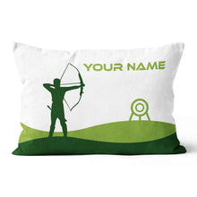 Load image into Gallery viewer, Custom Green White Archery Men Player Pillow, Archery Decorative Pillows TDM0765
