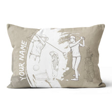 Load image into Gallery viewer, Retro Hand Drawn Golfer Custom Pillow Personalized Golf Gifts For Golfer LDT1145