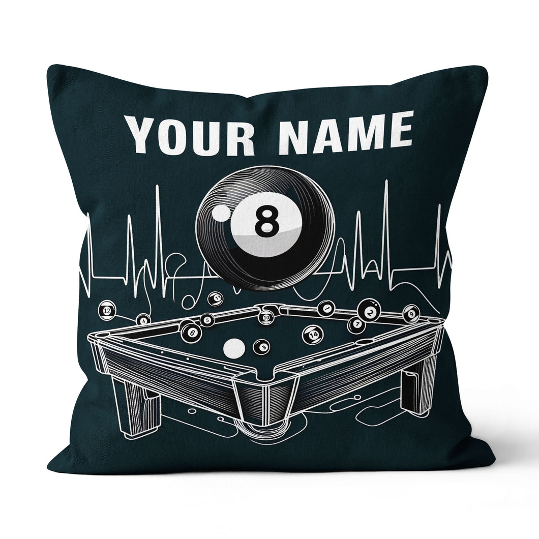 Funny Billiard Table Custom Black Pillows, Personalized Billiard Gifts TDM0821