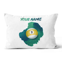 Load image into Gallery viewer, Custom Painted 9 Ball Pool Billiard Throw Pillow Best Adjustable Pillows TDM0771