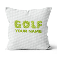 Load image into Gallery viewer, Green Grass Golf Ball Pattern Custom Throw Pillow Personalized Golf Gift LDT1140