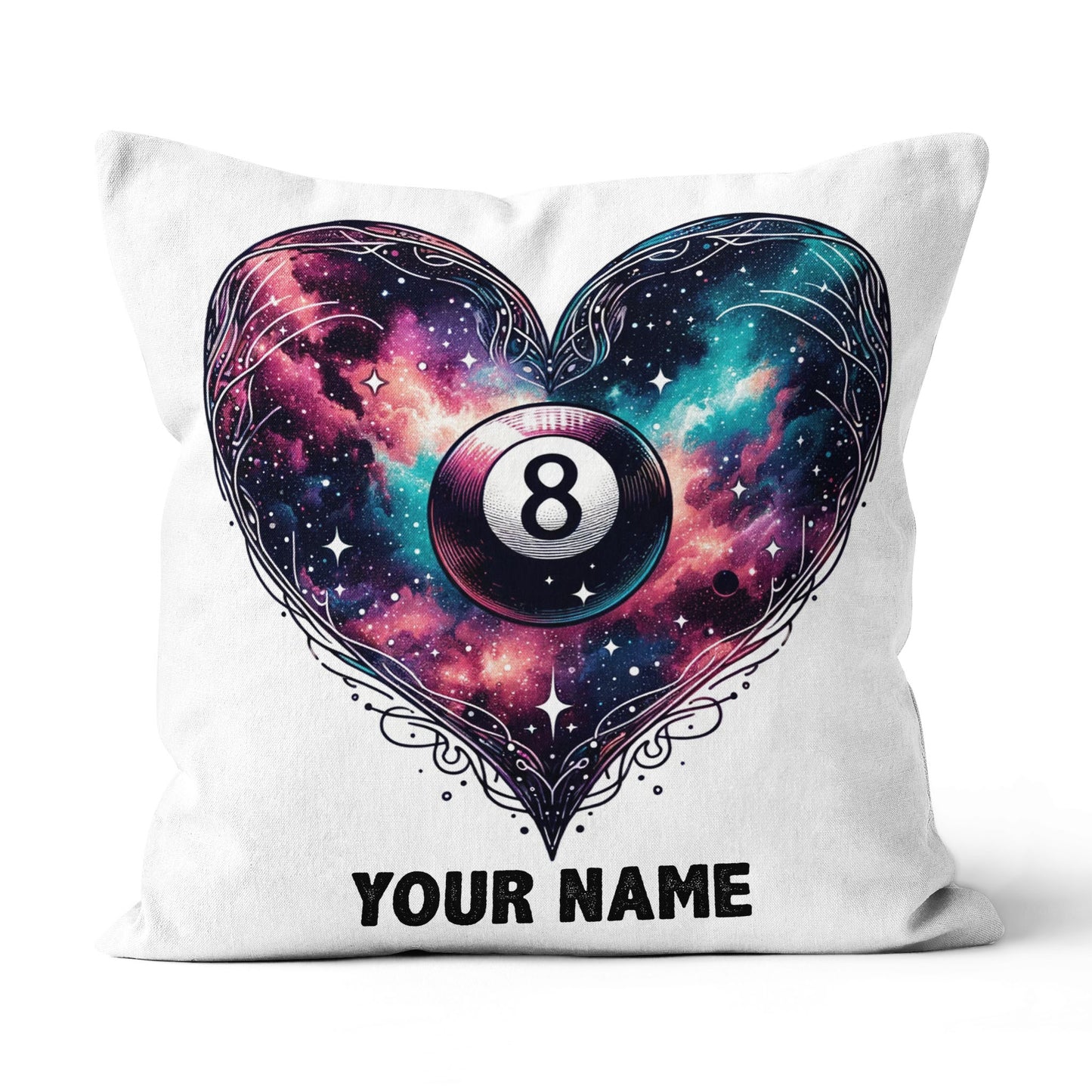 Personalized 8 Ball Pool Colorful Heart Throw Pillows, Billiard Pillows TDM0813