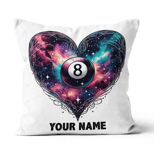 Personalized 8 Ball Pool Colorful Heart Throw Pillows, Billiard Pillows TDM0813