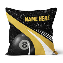 Load image into Gallery viewer, Personalized Grunge Yellow Black Billiard Pillows, Best 8 Ball Pillows TDM0910