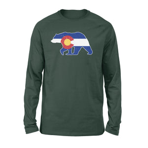 Colorado bear hunting long sleeve shirts,  CO State Flag Bear Hunter - NQSD233