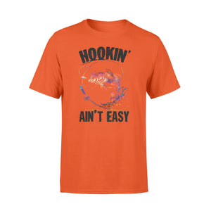 Beautiful colorful Fishing tattoo T-shirt design - Hookin' ain't easy - SPH63