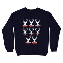 Load image into Gallery viewer, Funny Christmas Reindeer Hunter Shirt, Deer Hunter Gift D02 NQS2460 Standard Crew Neck Sweatshirt