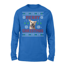 Load image into Gallery viewer, Custom Pet Face Dog Mom, Dog Lover Gift Ugly Christmas shirts NQSD7- Standard Long Sleeve