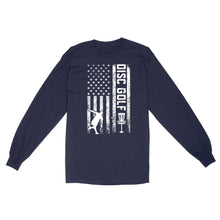 Load image into Gallery viewer, American flag Disc golf shirt, gift for disc golf lovers D01 NQS4614 long sleeve