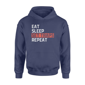 Trapper Gift Funny Trapping Shirt Eat Sleep Set Traps Repeat - FSD1386D07