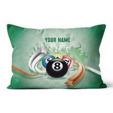 Load image into Gallery viewer, Personalized Green Billiard Balls Pillow, Funny Billiard Throw Pillows TDM0807