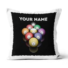 Load image into Gallery viewer, Personalized 9 Ball Pool Billiards Pillow, Custom Pillow Billiards Gifts VHM0833