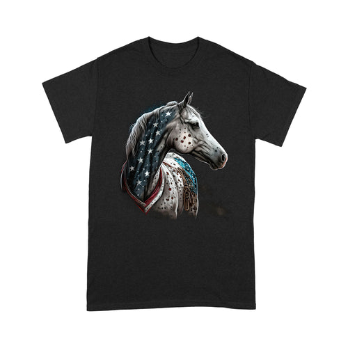 Appaloosa Horse American Flag T Shirts, Patriotic Horse Lovers Outfit IPHW3872