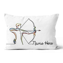 Load image into Gallery viewer, Custom Colorful Continuous Line Archer Archery Pillow Archery Gift Ideas VHM0916