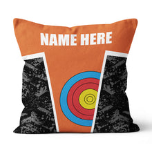 Load image into Gallery viewer, Personalized Archery Target Orange Pillow, Custom Archery Throw Pillows TDM0896