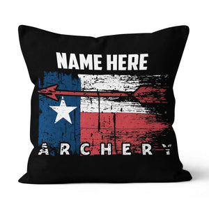 Personalized Vintage Texas Flag Arrow Archery Throw Pillow Archery Gifts VHM0935