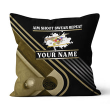 Load image into Gallery viewer, Billiard Aim Shoot Swear Repeat Pillow Custom Gifts For Billiard Players VHM0878