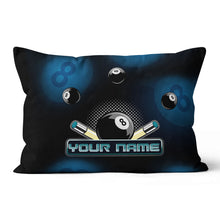 Load image into Gallery viewer, Custom Black Billiard Balls Cue 3D Printed Pillow, Billiard Throw Pillow TDM0743