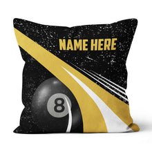 Load image into Gallery viewer, Personalized Grunge Yellow Black Billiard Pillows, Best 8 Ball Pillows TDM0910
