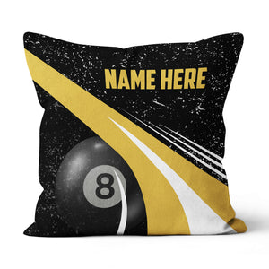 Personalized Grunge Yellow Black Billiard Pillows, Best 8 Ball Pillows TDM0910