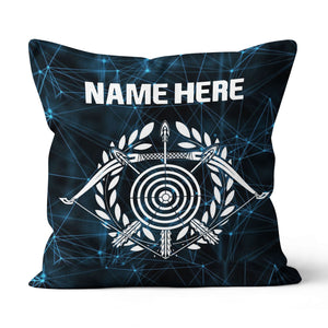 Personalized Blue 3D Target Archery Throw Pillow Gift For Archery Lovers VHM0933