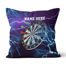 Load image into Gallery viewer, Purple Thunder Lightning Custom Dart Pillow Personalized Darts Gifts LDT1183