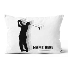 Load image into Gallery viewer, Silhouette Swing Golfer Custom Throw Pillow Personalized Golfing Gifts LDT1211