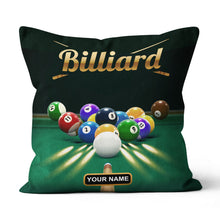 Load image into Gallery viewer, Personalized Name 3D Billiards Table Pool Game Pillow Best Throw Pillows TDM0767