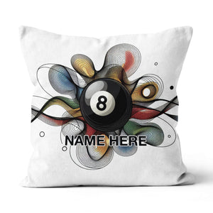 Funny Colorful 8 Ball Pool Pillow Custom Name Billiard Throw Pillow Gift TDM0849