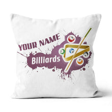 Load image into Gallery viewer, Personalized Billiard Balls Throw Pillow Custom Pillow Top Billiard Gift VHM0854