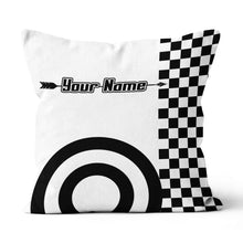 Load image into Gallery viewer, Custom Black White Archery Target Throw Pillow, Archery Funniest Pillows TDM0788