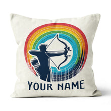 Load image into Gallery viewer, Multicolor Funny Men Player Archery Custom Name Archery White Pillows TDM0827