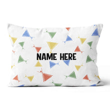 Load image into Gallery viewer, Funny Colorful Billiards Cue And Balls Pattern Custom Name White Pillow TDM0863