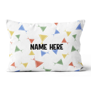 Funny Colorful Billiards Cue And Balls Pattern Custom Name White Pillow TDM0863