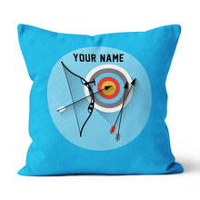 Load image into Gallery viewer, Personalized Archery Set Blue Pillow, Best Throw Pillows Archery Gifts TDM0763