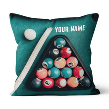 Load image into Gallery viewer, Personalized Billiard Balls Pillow Custom Throw Pillow Top Billiard Gift VHM0888