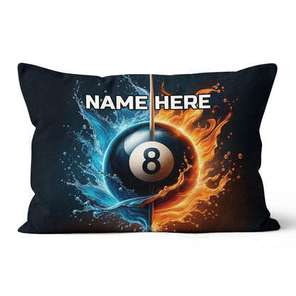 3D 8 Ball Pool Water And Fire Pillow Custom Unique Billiard Pillow Gifts TDM0875