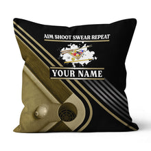 Load image into Gallery viewer, Billiard Aim Shoot Swear Repeat Pillow Custom Gifts For Billiard Players VHM0878