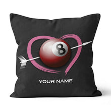 Load image into Gallery viewer, Personalized Ball 8 And Heart Billiard Pillow, Best Custom Cute Pillow TDM0750