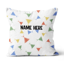 Load image into Gallery viewer, Funny Colorful Billiards Cue And Balls Pattern Custom Name White Pillow TDM0863