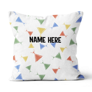 Funny Colorful Billiards Cue And Balls Pattern Custom Name White Pillow TDM0863