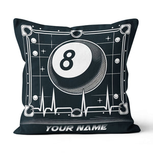 Funny 8 Ball Pool Billiards Games Custom Black Pillows, Billiard Gifts TDM0819