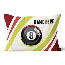 Load image into Gallery viewer, Personalized Red Green 8 Ball Billiard Pillow Custom Best Billiard Gifts VHM0928