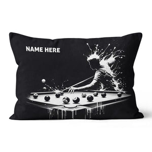 Funny Billiard Player Custom Black Pillows, Billiards Decorative Pillows TDM0833