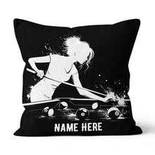 Load image into Gallery viewer, Funny Billiard Player Custom Black Pillows, Billiards Decorative Pillows TDM0830