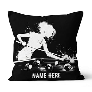 Funny Billiard Player Custom Black Pillows, Billiards Decorative Pillows TDM0830