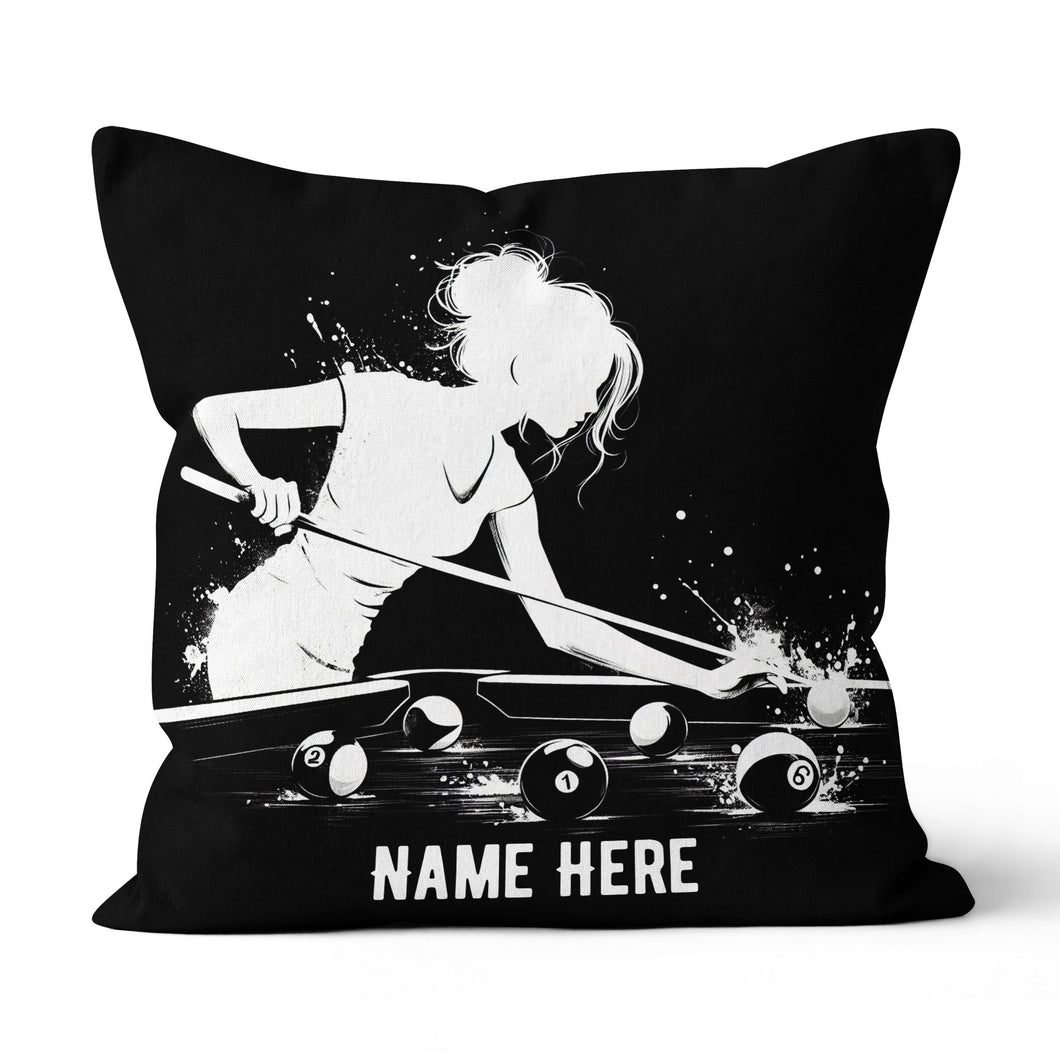 Funny Billiard Player Custom Black Pillows, Billiards Decorative Pillows TDM0830